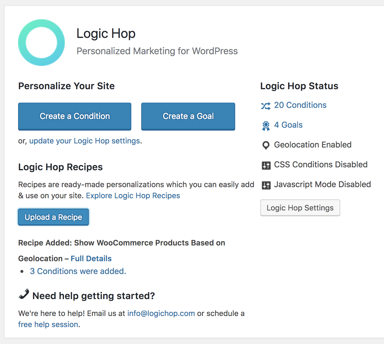 Adding a Logic Hop Recipe